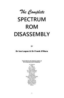 The Complete Spectrum ROM Disassembly
