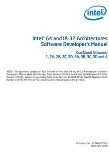 Intel® 64 and IA-32 Architectures Software Developer’s Manual Combined Volumes: 1, 2A, 2B, 2C, 2D, 3A, 3B, 3C, 3D and 4