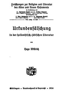 Urkundenfälschung in der hellenistisch-jüdischen Literatur