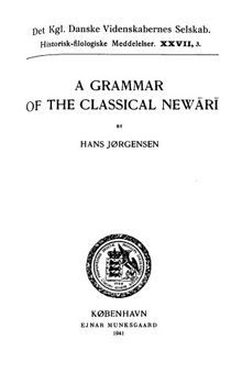 Grammar of the Classical Newar