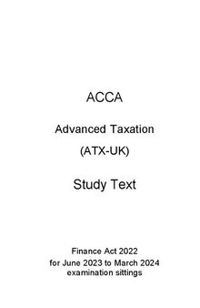 ACCA P6 (ATX-UK) Advanced Taxation (FA2021) STUDY TEXT