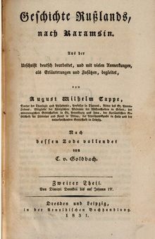 Geschichte Rußlands nach Karamsin / Von Dimitri Donskói bis Johann IV.