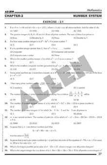 Allen PRMO/IOQM sheet: number system/theory