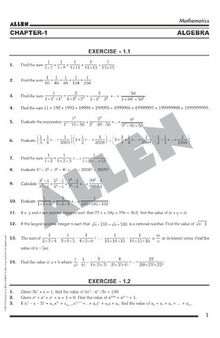Allen PRMO/IOQM sheet: Algebra