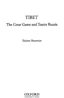Tibet: The Great Game and Tsarist Russia