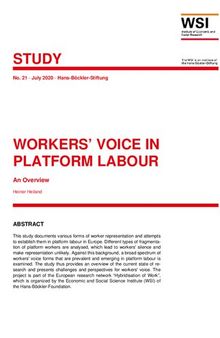 Workers' Voice in Platform Labour. An Overview