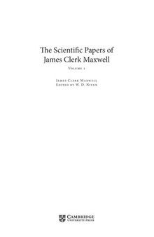 The Scientific Papers of James Clerk Maxwell. Volume 2