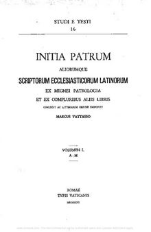 Initia patrum aliorumque scriptorum ecclesiasticorum latinorum