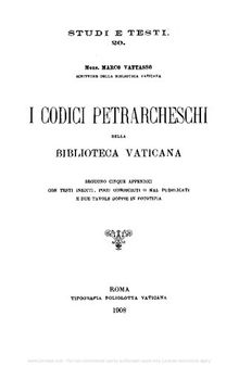 I codici petrarcheschi della Biblioteca Vaticana
