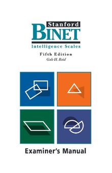Stanford Binet V (SB-V) Examiners Manual