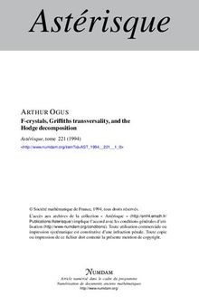 F-crystals, Griffiths transversality, and the Hodge decomposition