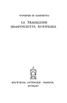 La tradizione manoscritta euripidea