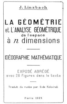 La géométrie et l'analyse géométrique de l'espace à n dimensions: Idéographie mathématique