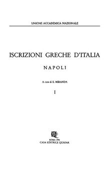 Iscrizioni greche d'Italia: Napoli, Volume 1