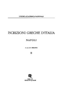 Iscrizioni greche d'Italia: Napoli, Volume 2