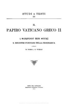 Il papiro Vaticano greco 11