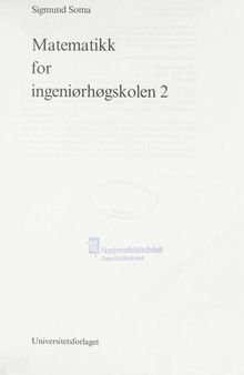 Matematikk for ingeniørhøgskolen 2