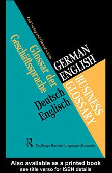 German-English Business Glossary / Glossar der Geschäftssprache