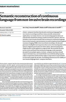 Semantic reconstruction of continuous language from non-invasive brain recordings