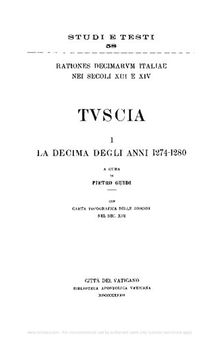 Rationes decimarum Italiae nei secoli XIII e XIV. Tuscia