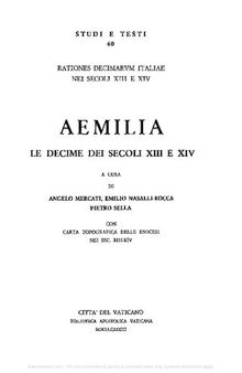 Rationes decimarum Italiae nei secoli XIII e XIV. Aemilia