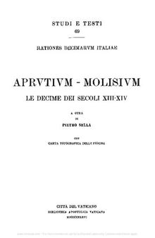 Rationes decimarum Italiae nei secoli XIII e XIV. Aprutium-Molisium