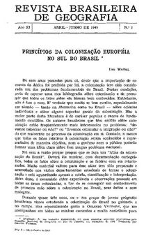 Princípios da colonização europeia no sul do Brasil