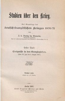 Ereignisse in den Grenzbezirken (Vom 15. Juli bis 2. August 1870)