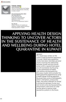 Applying health design thinking to uncover actors in the sustenance of health and wellbeing during hotel quarantine in kuwait
