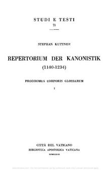 Repertorium der Kanonistik (1140-1234)