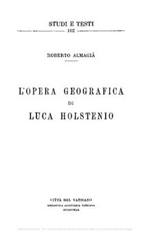 L'opera geografica di Luca Holstenio