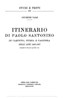Itinerario di Paolo Santonino in Carintia, Stiria e Carniola negli anni 1485-1487 (codice vaticano latino 3795)