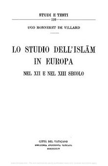 Lo studio dell'Islam in Europa nel XII e nel XIII secolo