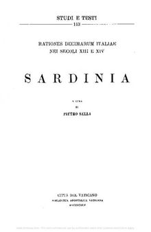 Rationes decimarum Italiae nei secoli XIII e XIV. Sardinia