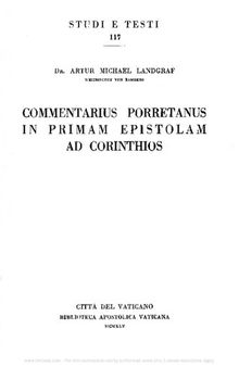 Commentarius Porretanus in primam Epistulam ad Corinthios