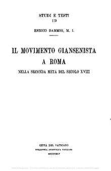 Il movimento giansenista a Roma nella seconda metà del sec. XVIII