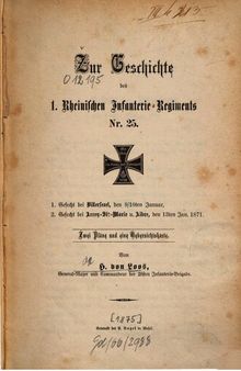 Zur Geschichte des 1. Rheinischen Infanterie-Regiments Nr. 25