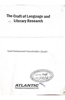 The Craft of Language and Literary Research