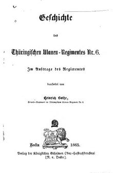 Geschichte des Thüringischen Ulanen-Regiments Nr. 6