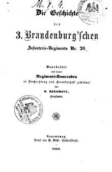 Geschichte des 3. Brandenburgschen Infanterie-Regiments Nr. 20