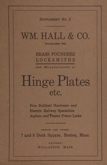Supplement No. 2: Hinge Plates: William Hall & Co. (c.1907)