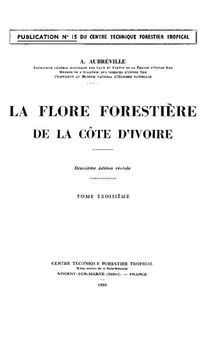 La flore forestière de la côte d'ivoire 3.