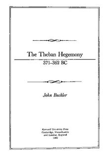 The Theban Hegemony, 371-362 BC