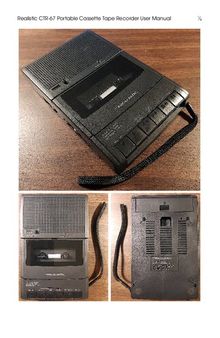 Realistic CTR-67 Portable Cassette Tape Recorder User's Manual