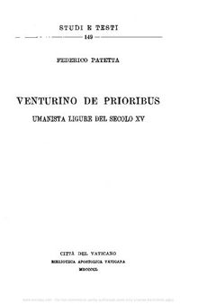 Venturino de Prioribus umanista ligure del sec. XV