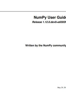 NumPy User Guide Release 1.12.0