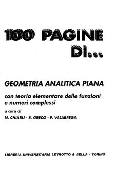 Cento pagine di geometria analitica piana