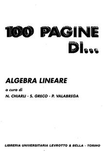 Cento pagine di algebra lineare