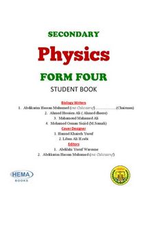 Secondary Physics. Student book. Form Four