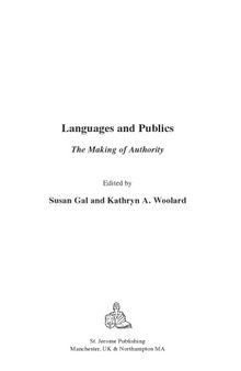 Languages and Publics: The Making of Authority